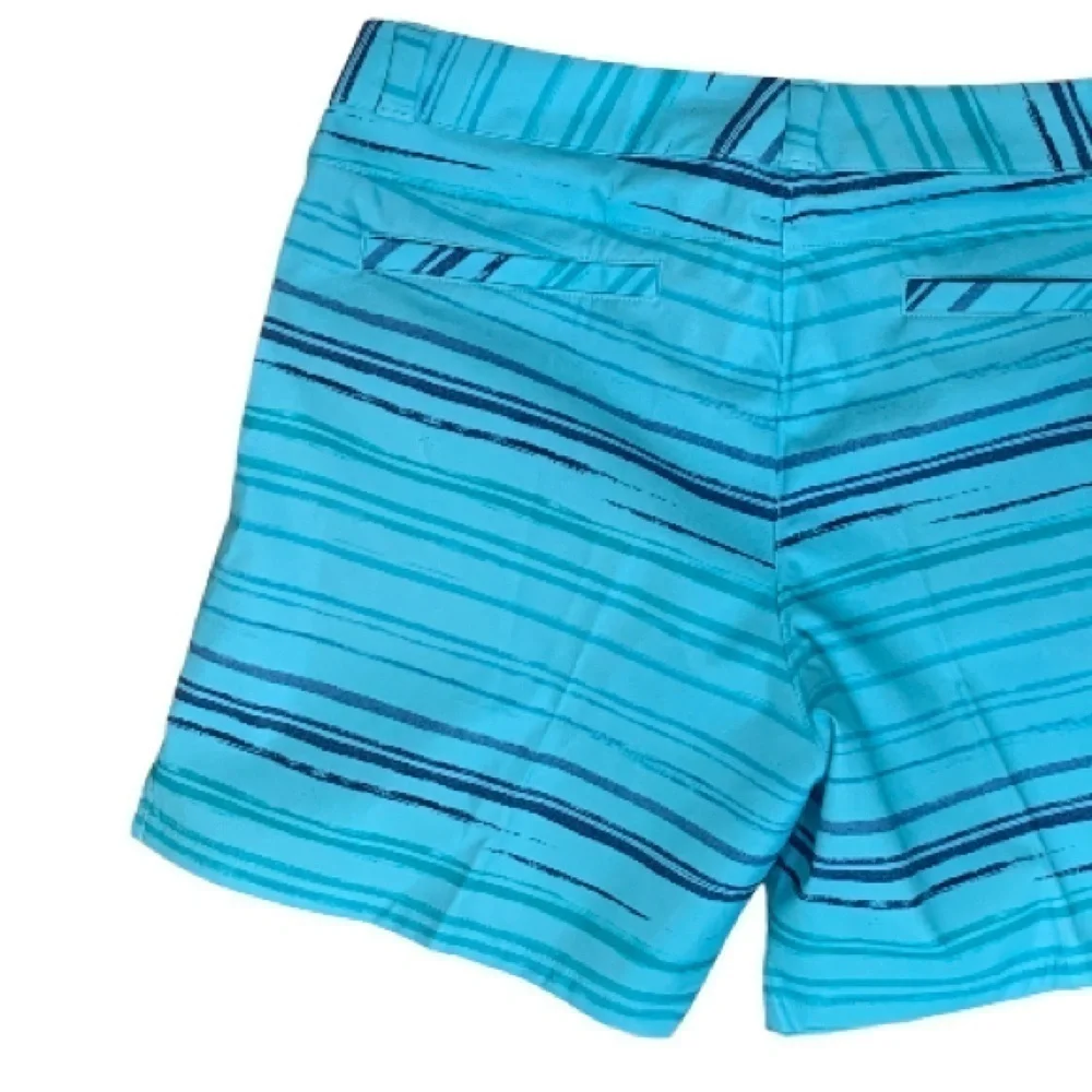 NWT Adidas Girls Junior Golf Short small and medium Turquoise with Blue Stripes